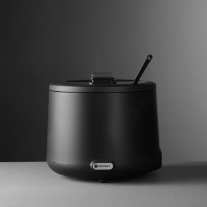 Black UNIQ Tureen - 8 L HENDI: the high-end tool to keep your soups warm professionally.
