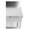 Mesa Inox com Espaldar e Prateleira Dynasteel - Robusta e Prática