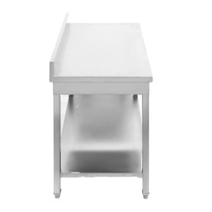 Mesa Inox 1000x600 mm Borda e Prateleira Inferior