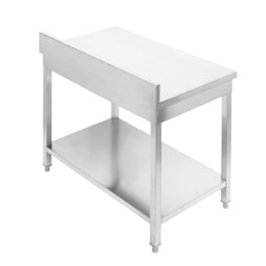 Mesa Inox 1000x600 mm Borda e Prateleira Inferior