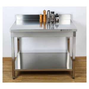 Mesa Inox 1000x600 mm Borda e Prateleira Inferior
