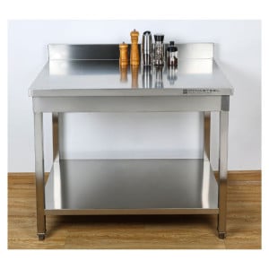 Stainless Steel Table with Backsplash and Shelf Dynasteel - Robust and Practical