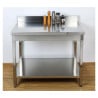 Mesa Inox 1000x600 mm Borda e Prateleira Inferior