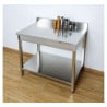 Mesa Inox 1000x600 mm Borda e Prateleira Inferior