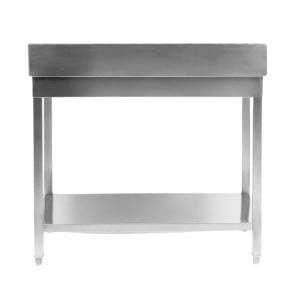 Mesa Inox 1000x600 mm Borda e Prateleira Inferior