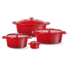 Cocotte de ferro fundido esmaltado vermelho - 6,8 L HENDI: um cozimento perfeito e versátil!