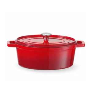 Cocotte em Ferro Fundido Esmaltado Vermelho - Capacidade 4,4L - Marca HENDI