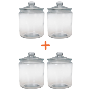 Bocal para Biscoitos - 6,3 L - Conjunto de 4 - Dynasteel
