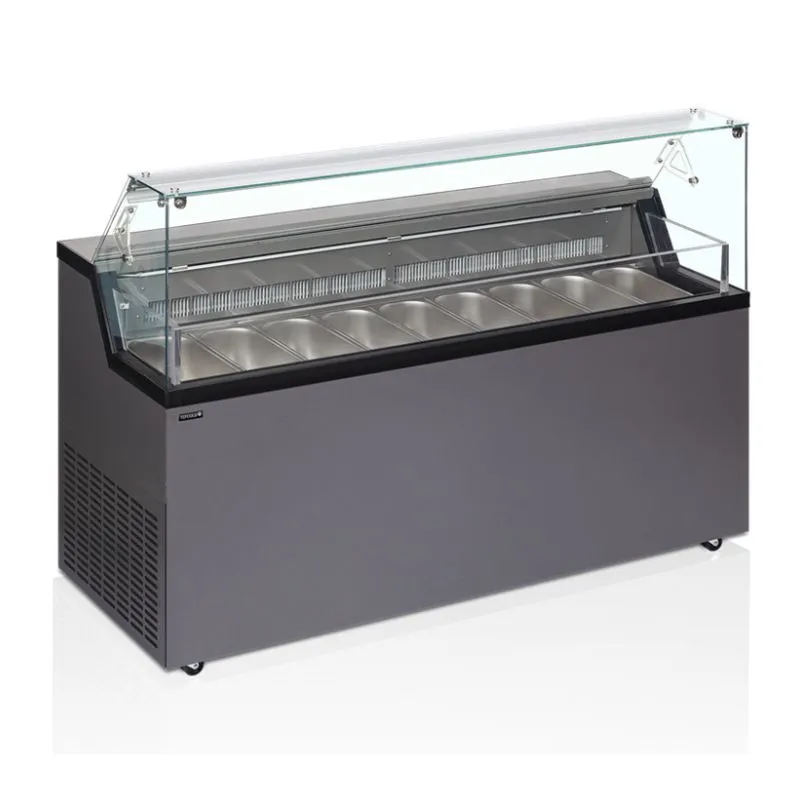 Vitrine de Sorvete com Tampa de Serviço - 9 x 5 L
