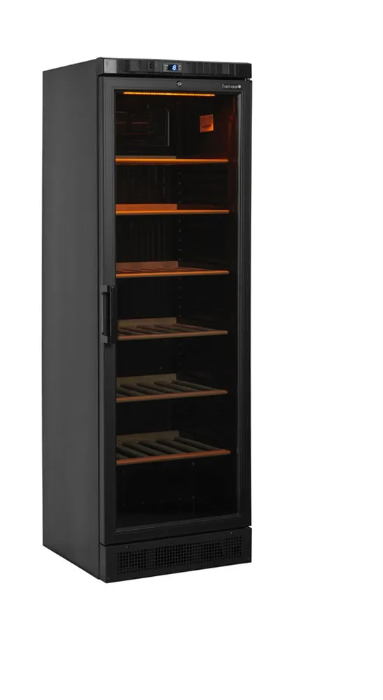 Adega com Porta de Vidro - Preto - 118 Garrafas