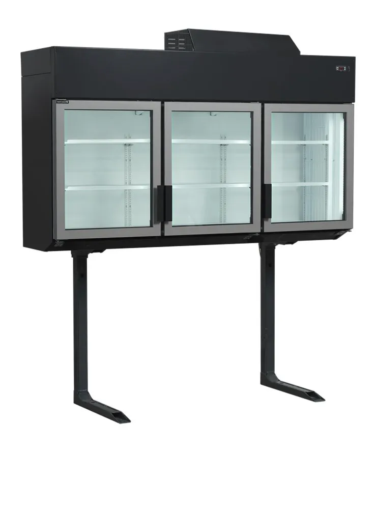 Congelador Armário de Parede de Supermercado Preto - 3 Portas - 545 L
