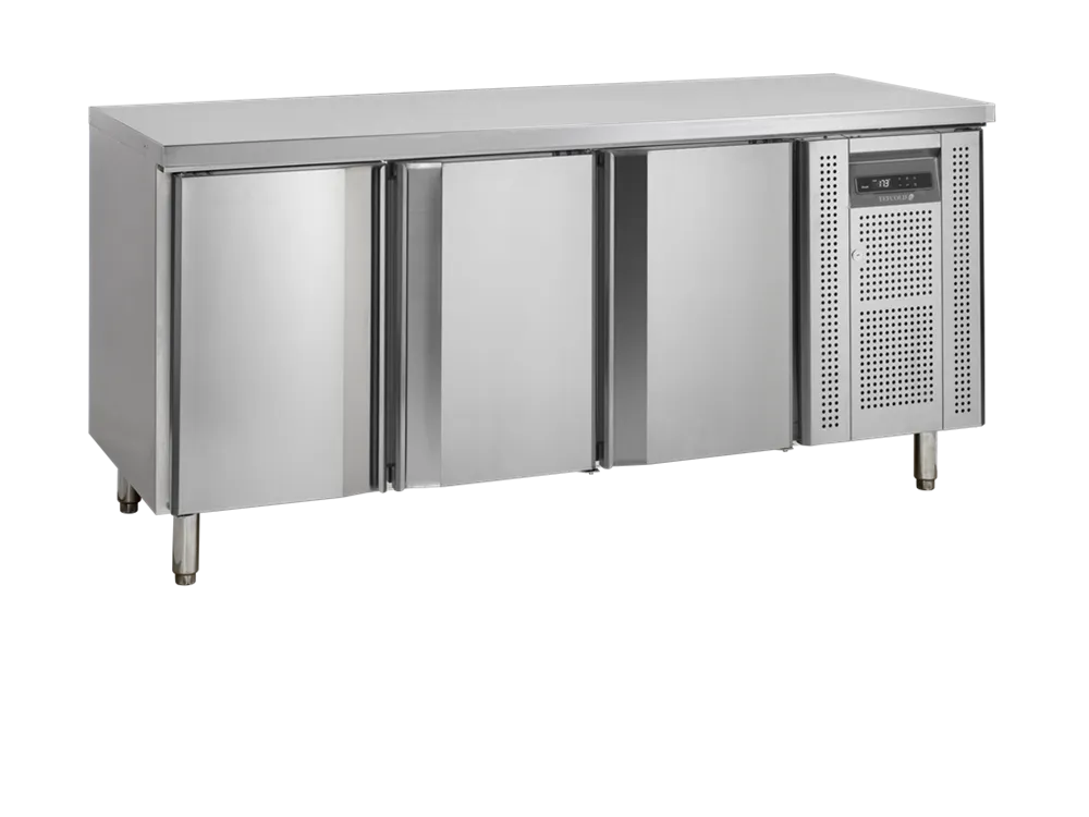 Mesa Refrigerada Negativa em Inox - 3 Portas - GN 1/1