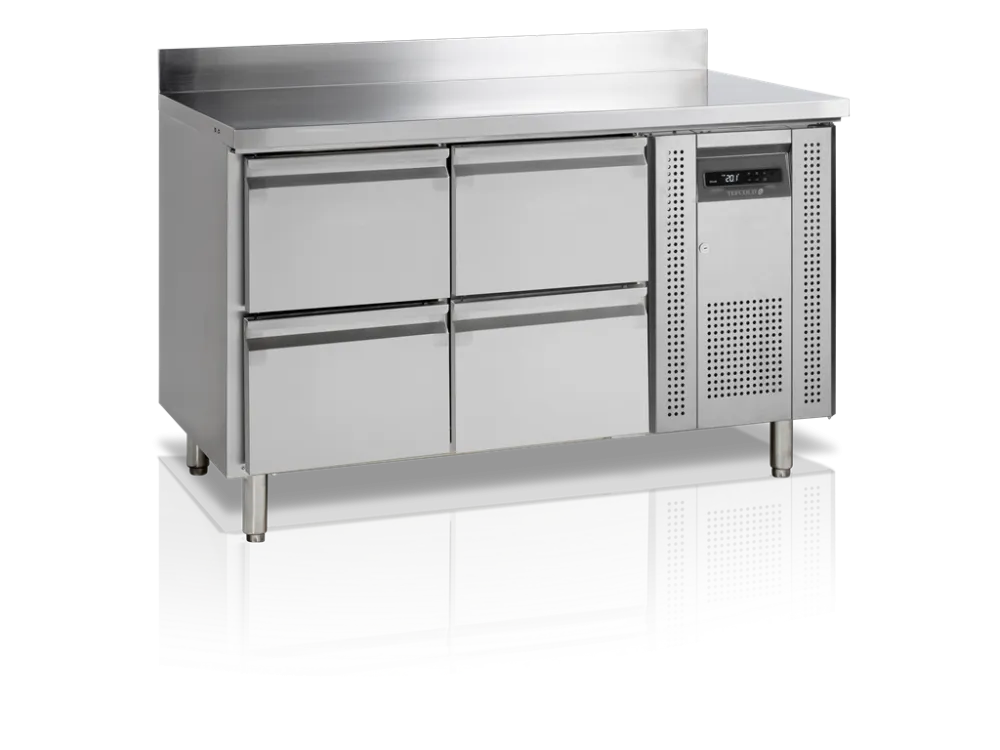 Mesa Refrigerada Positiva com Backsplash em Inox - 4 Gavetas GN 1/1