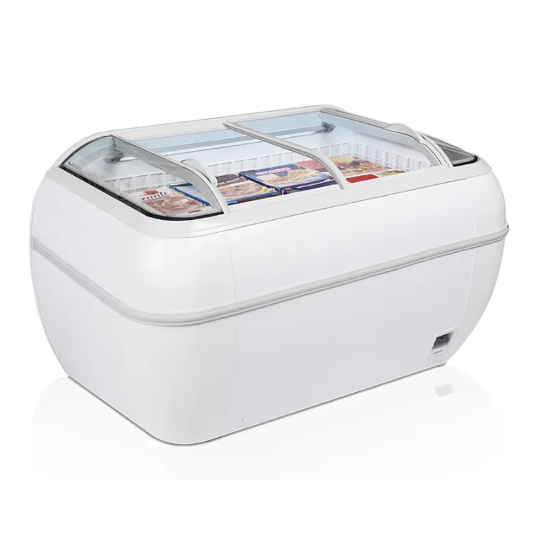Refrigerador Freezer 2 Tampas Vidro Curvado Branco 334 L