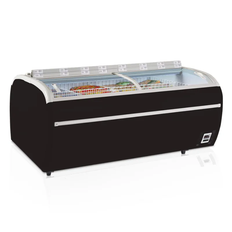 Congelador 2 Tampas Vidro Curvado Preto 1255 L