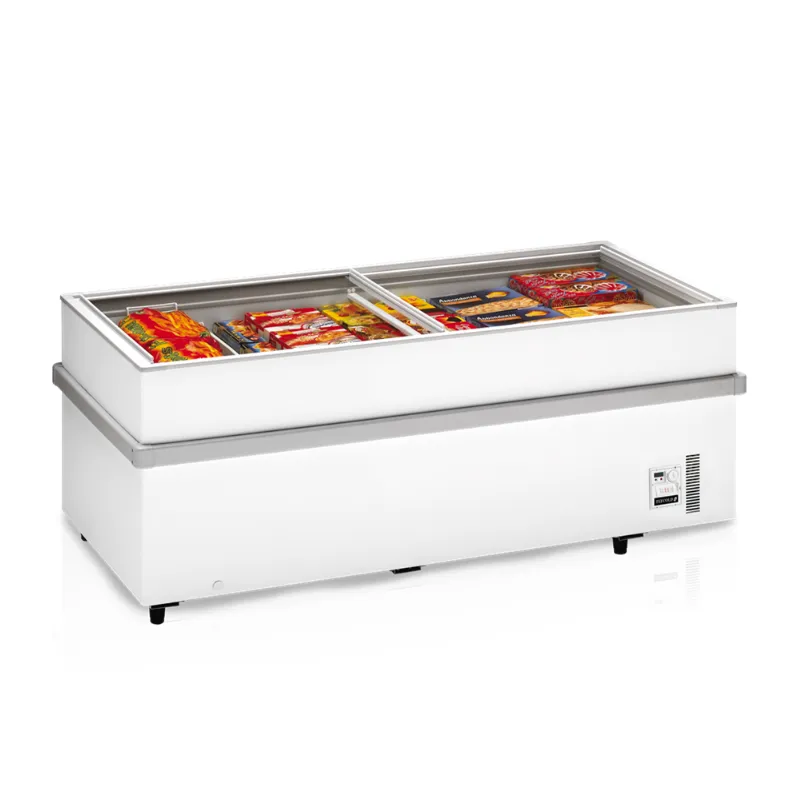 Congelador Tampa Deslizante de Vidro Plano - 652 L