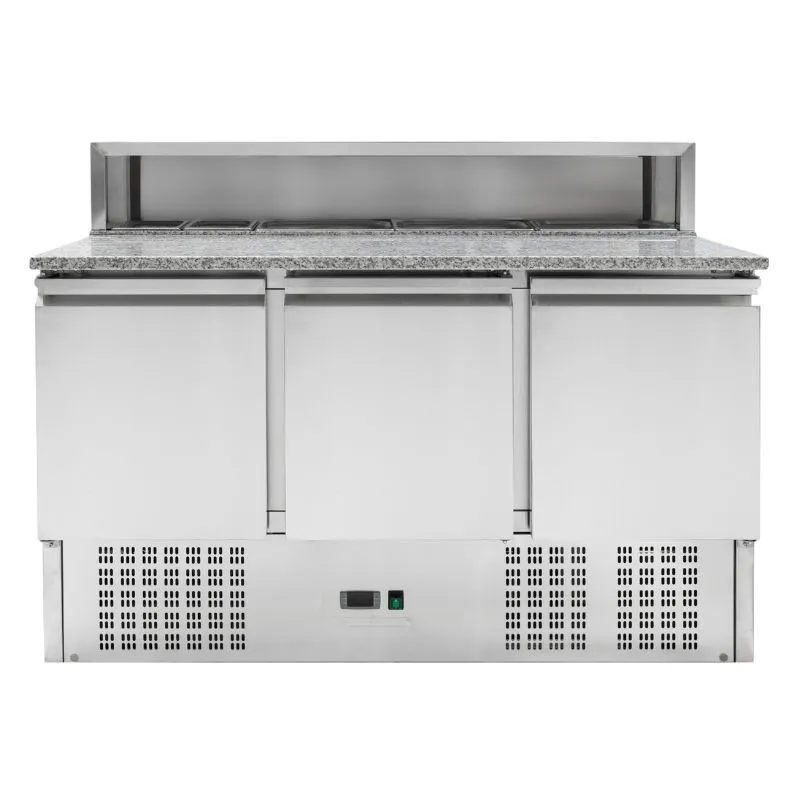 Móvel Refrigerado para Pizza - 3 Portas - 8 Cubas GN 1/6