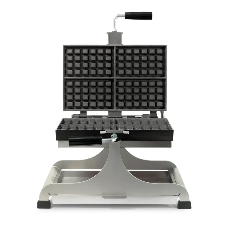 Máquina de Waffles Profissional Rotativa Modelo Grande 4 x 6 - Bruxelas