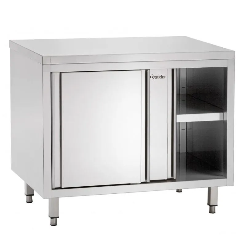 Móvel em Inox com Portas de Correr e Prateleira - L 1000 mm - Recondicionado