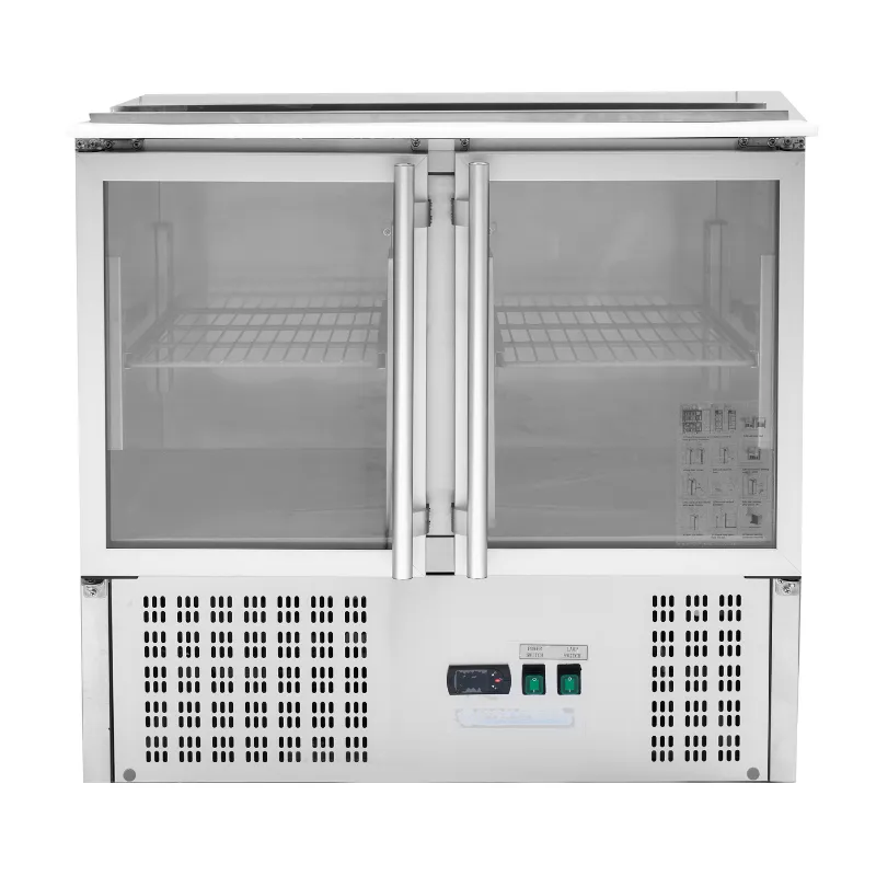 Saladette Compacta - 2 Portas de Vidro com Teto Abrível - 2 GN 1/1 e 3 GN 1/6