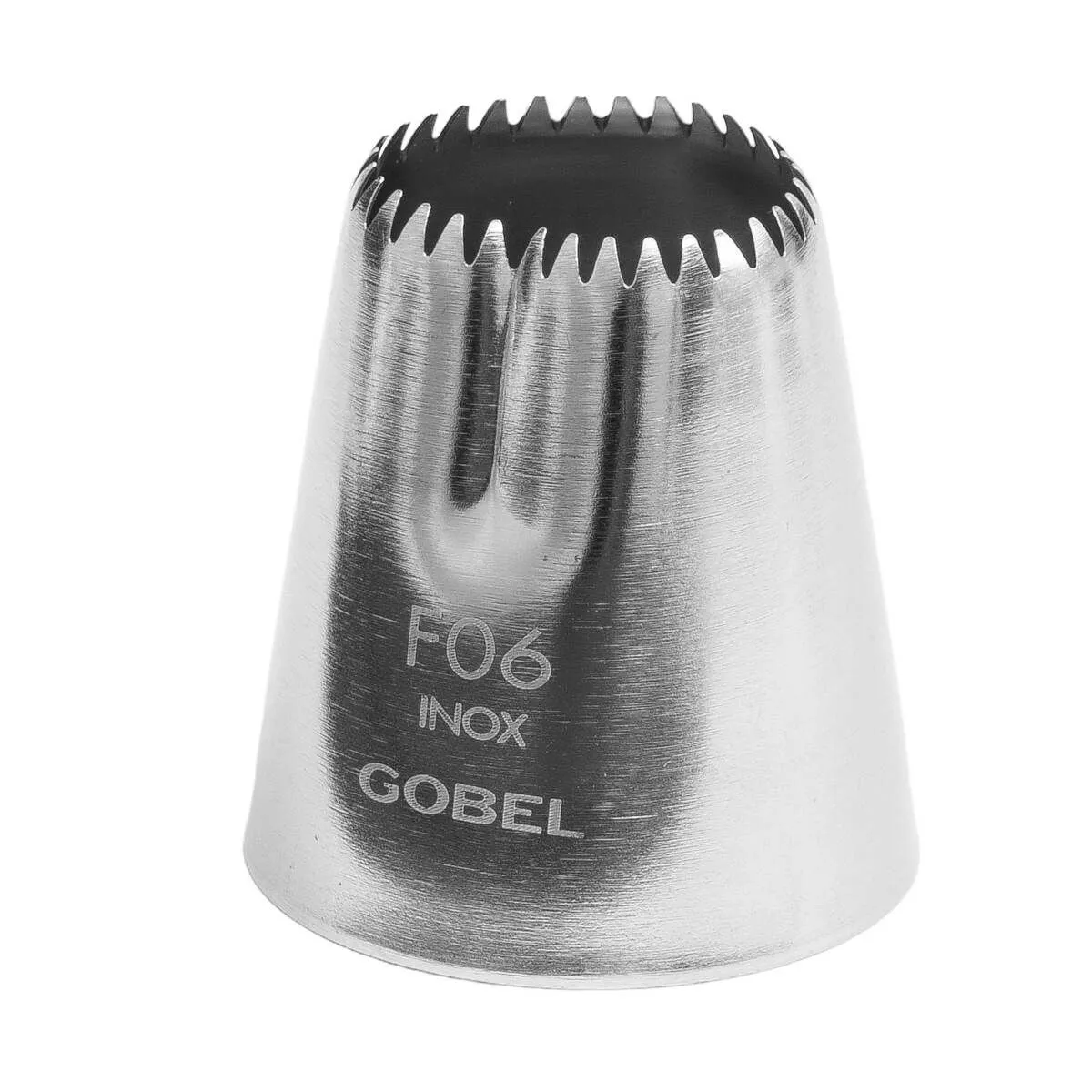 Bico Geométrico Estriado Coração em Inox - ⌀ 24 mm
