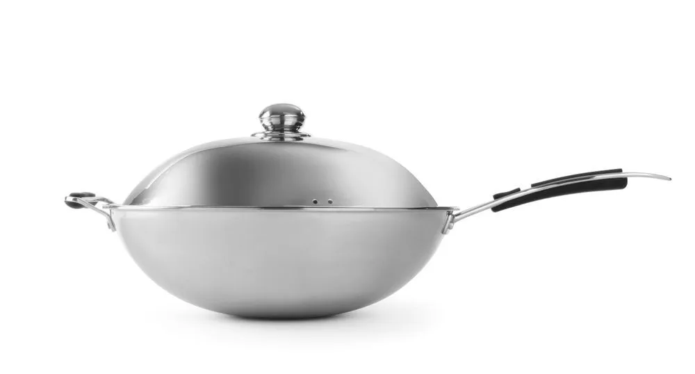 Wok de indução em aço inoxidável