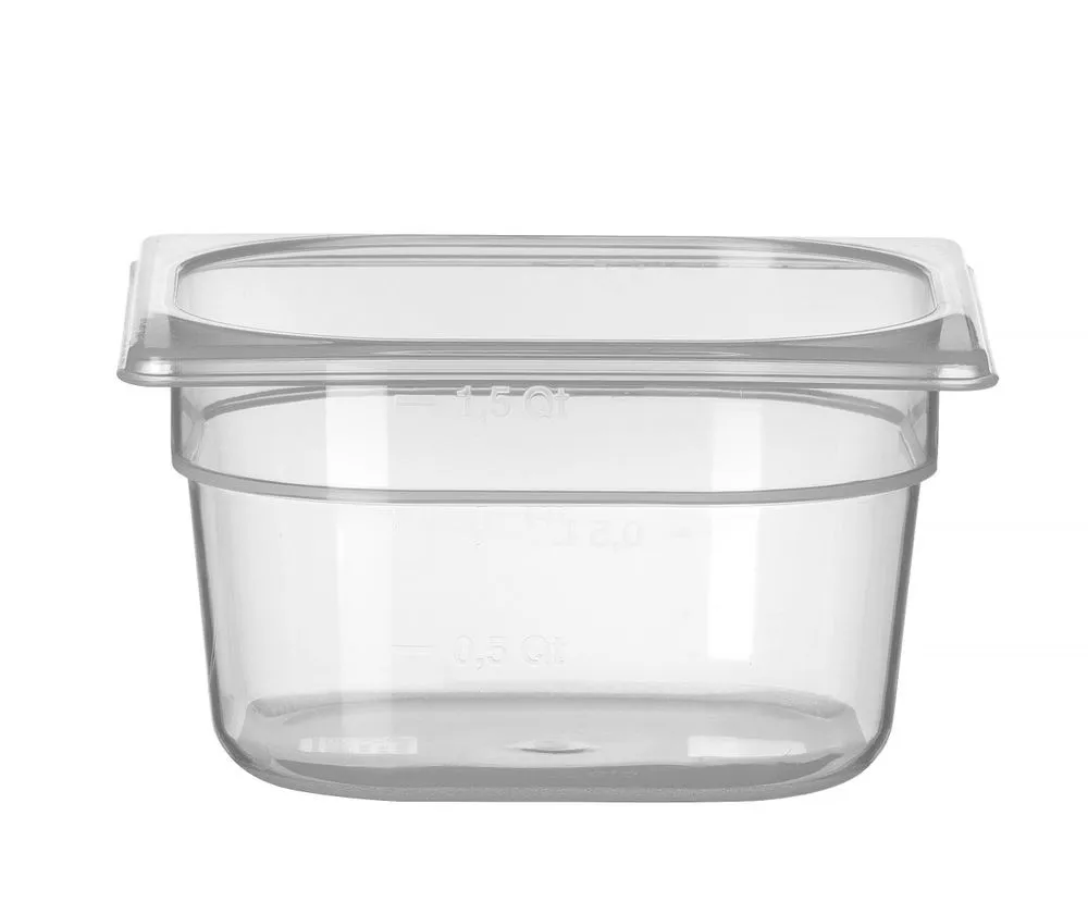 Bandeja Gastronorm GN 1/6 Graduada - Polipropileno - Profundidade 100 mm - 1 L