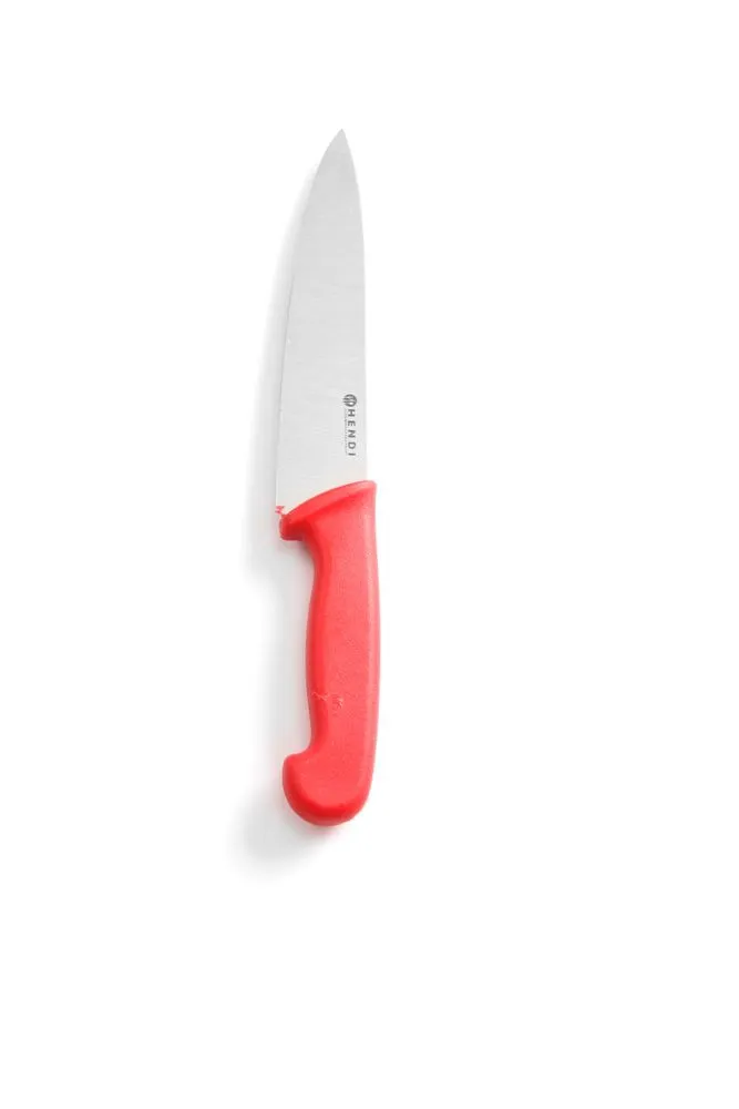 Faca de Chef Vermelha para Carne Crua - Lâmina 18 cm