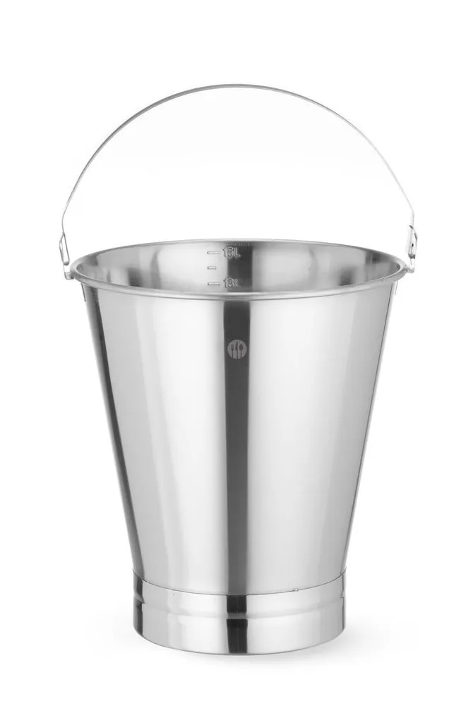 Balde de aço inoxidável com fundo reforçado - 15 L