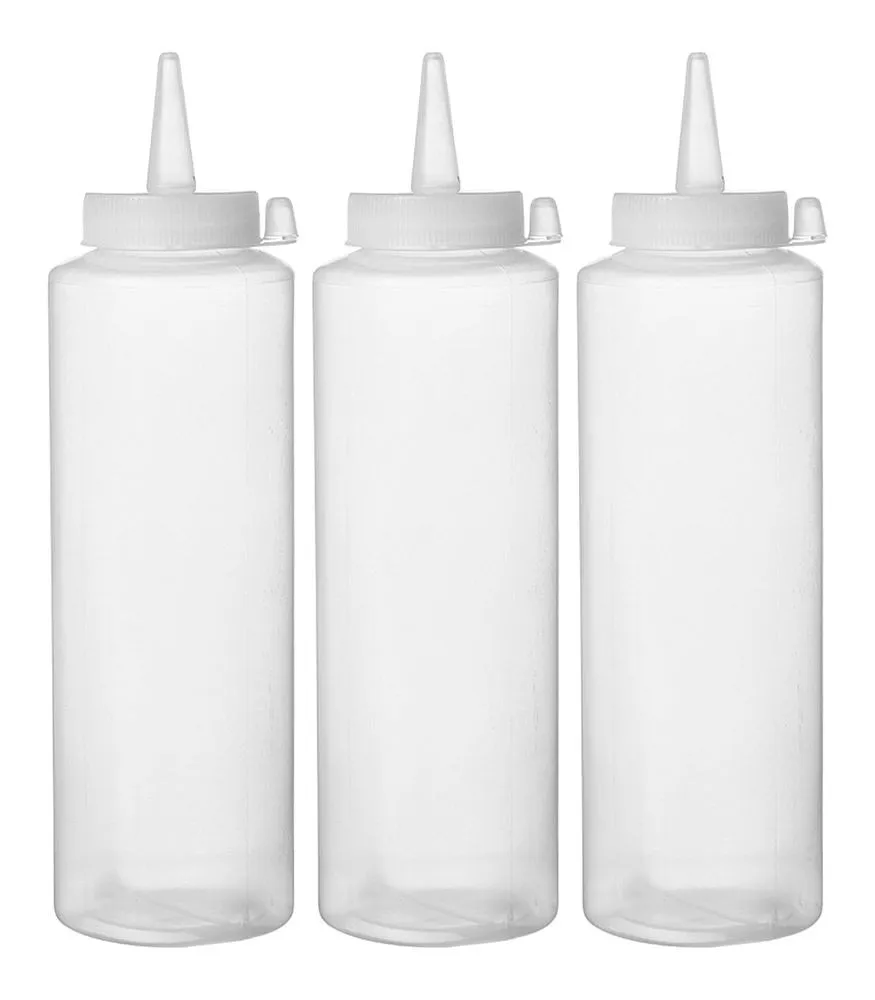 Frasco Distribuidor Transparente - 0,35 L - Conjunto de 3