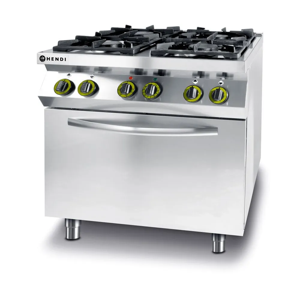 Fogão de Cozinha Line - 4 Queimadores com Forno de Convecção Elétrico GN 1/1