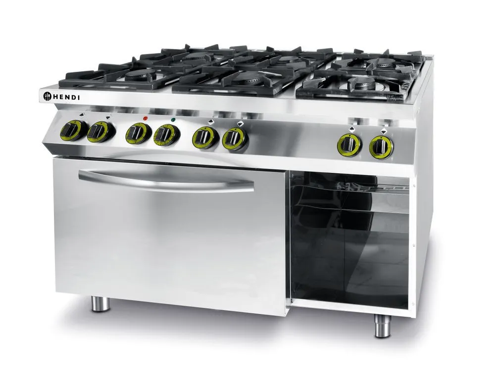 Forno de Cozinha Line - 6 Queimadores com Forno de Convecção Elétrico GN 1/1