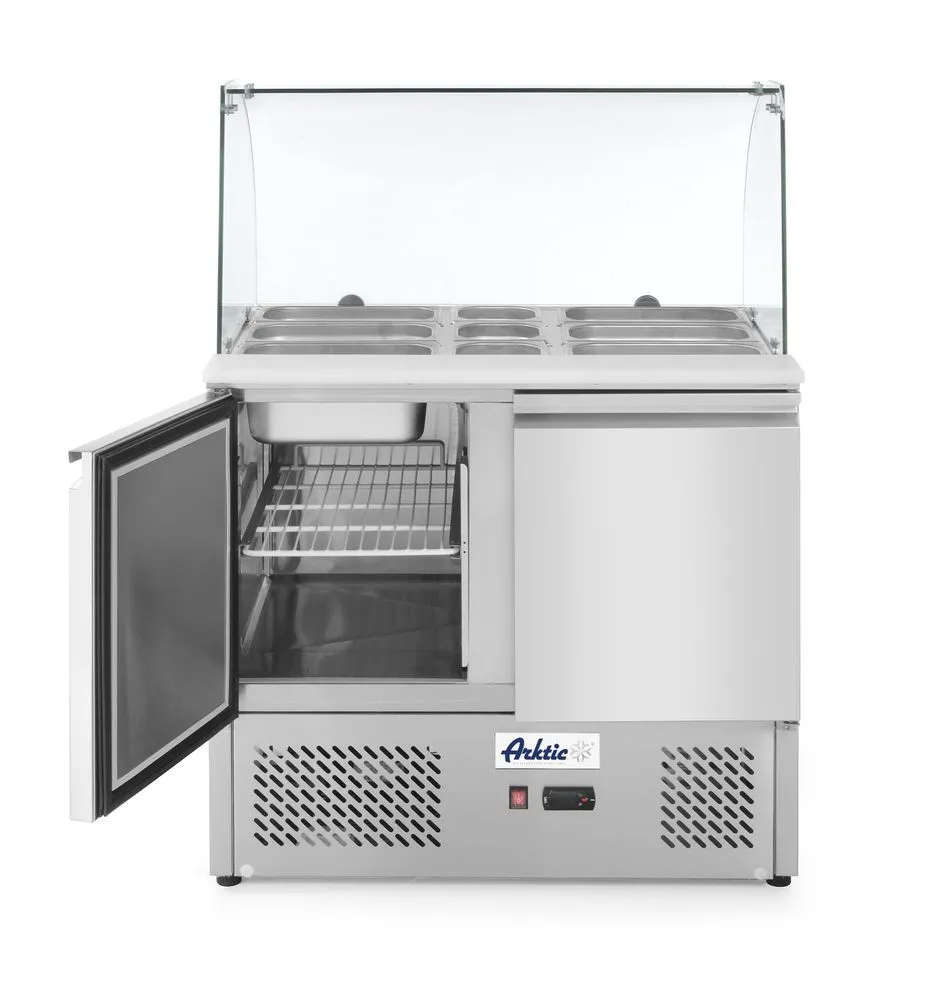 Balcão 2 Portas - Vitrine Refrigerada em Vidro - 2 Cubas GN 1/1 e 3 Cubas GN 1/6 - 300 L