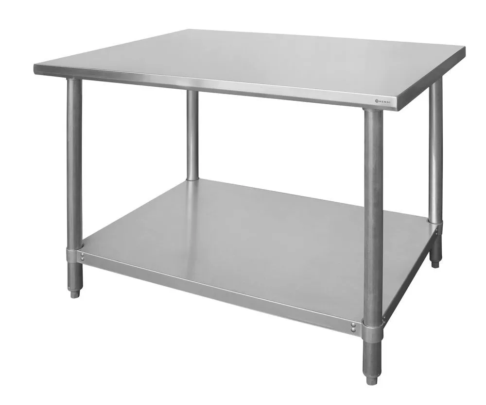 Mesa de trabalho em aço inoxidável com prateleira - L 1000 x 600 mm