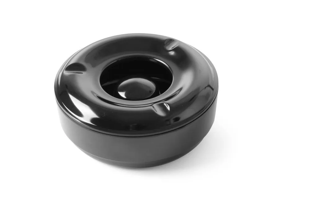 Cinzeiro em Melamina Preto - 146 mm de Diâmetro