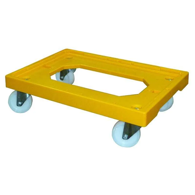Socle Amarelo 4 Rodas Giratórias Chapa Aço