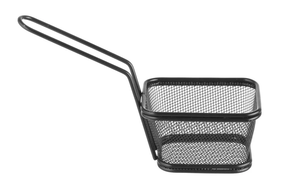Cesto de Batatas Fritas em Miniatura Preto - 105 x 90 mm