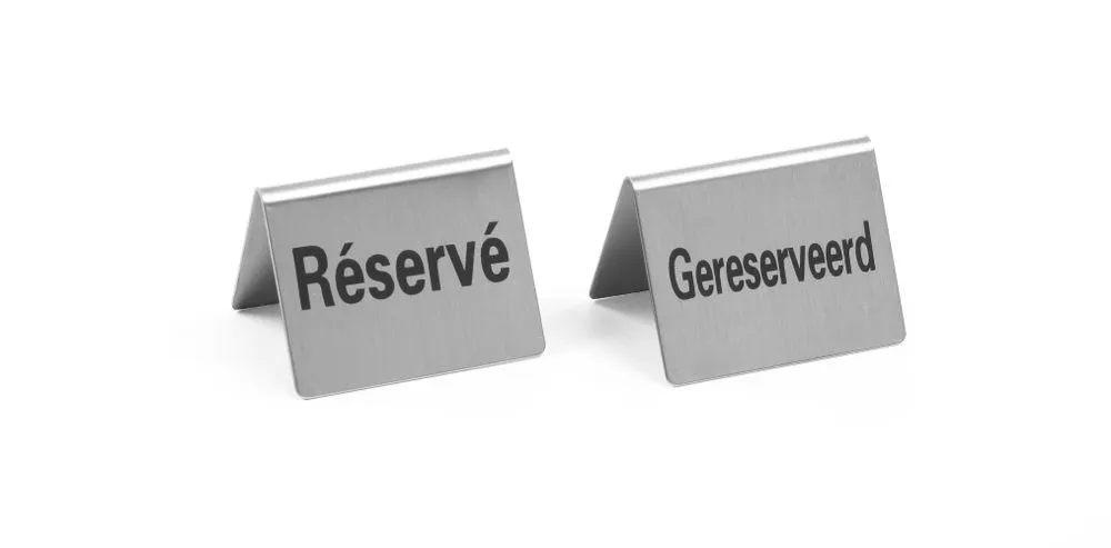Cavalete de Mesa Reservado em Inox - 4 Peças