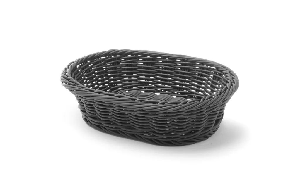 Cesto de pão oval preto - 250 x 190 mm