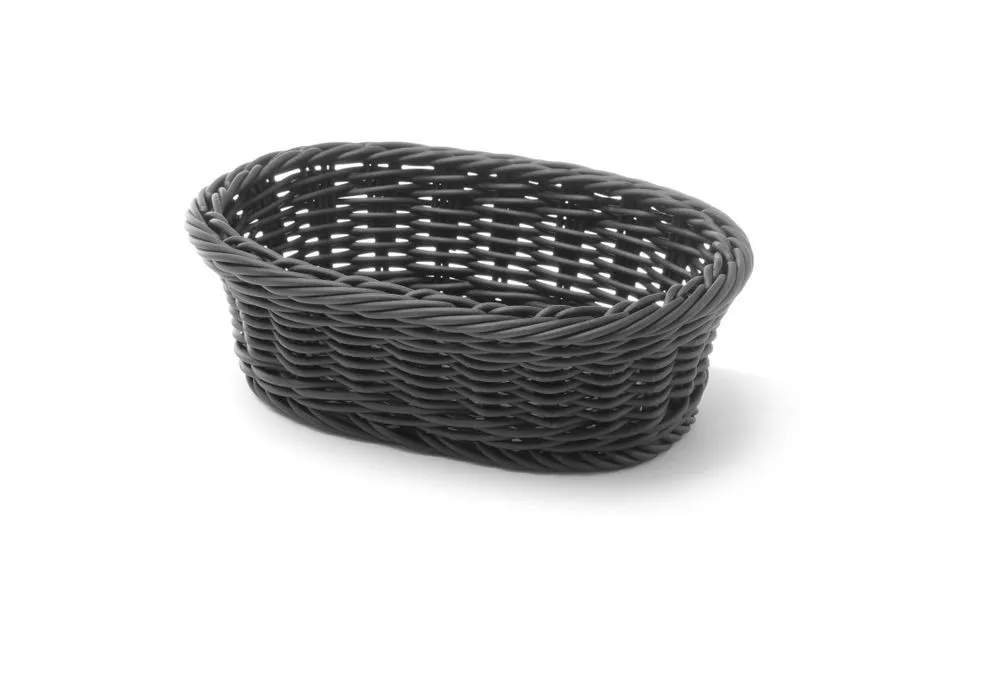 Cesto de pão oval preto - 190 x 120 mm