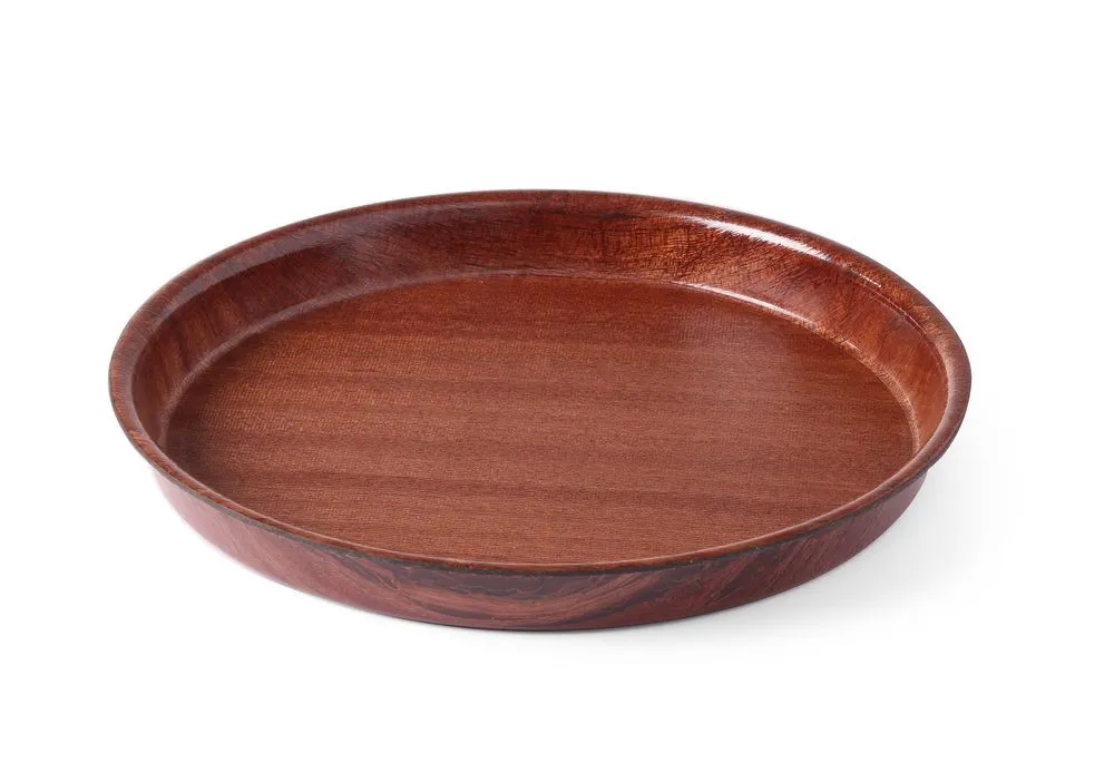 Tabuleiro de Madeira Redondo com Borda Alta - 320 mm de Diâmetro