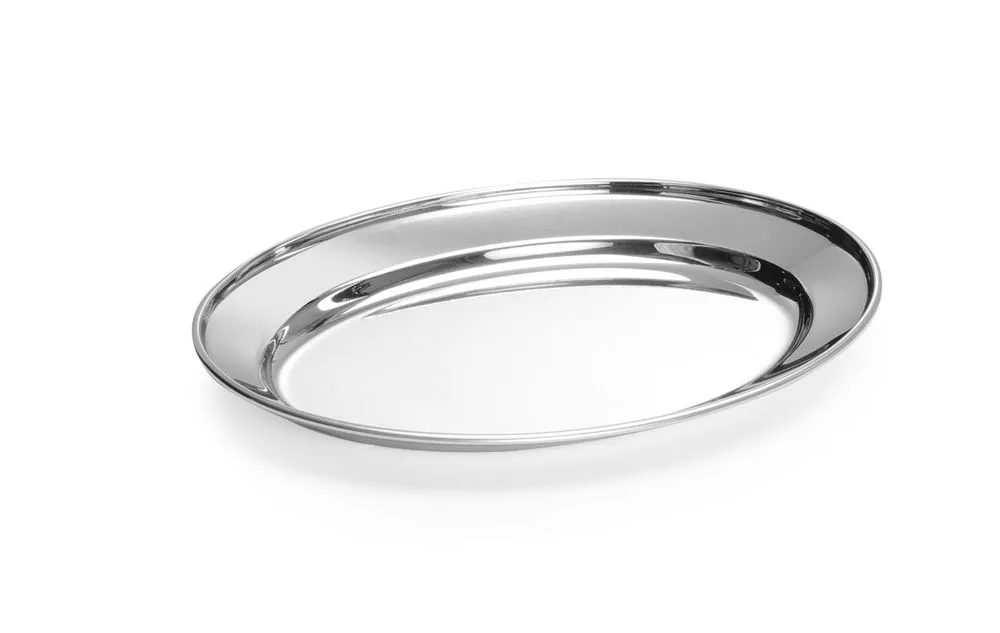 Prato Oval em Aço Inoxidável - 190 x 140 mm