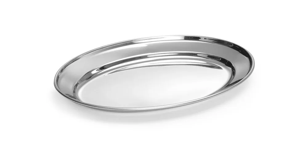 Prato Oval em Aço Inoxidável - 240 x 170 mm