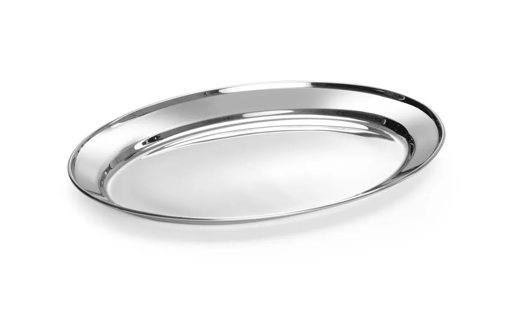 Prato Oval em Aço Inoxidável - 350 x 240 mm