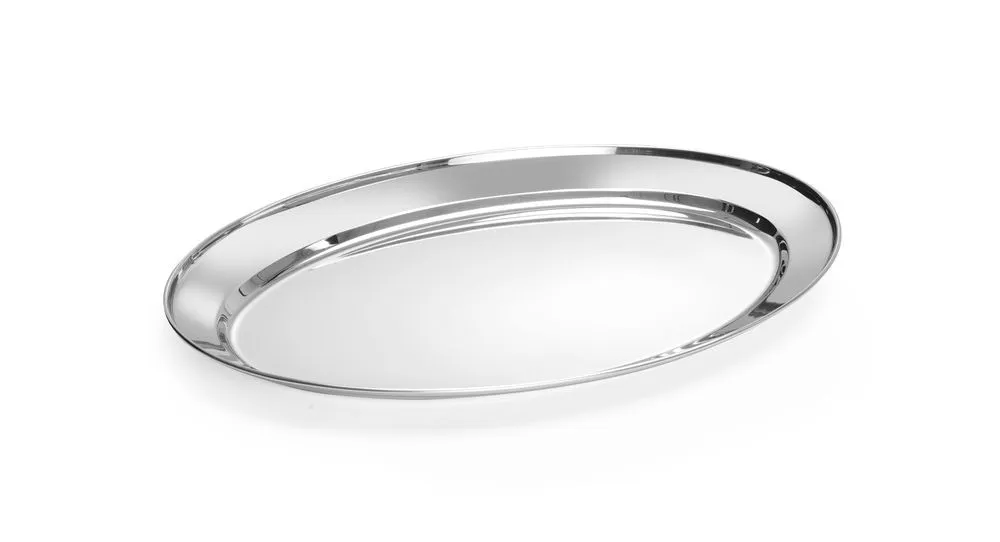 Prato Oval em Aço Inoxidável - 450 x 290 mm