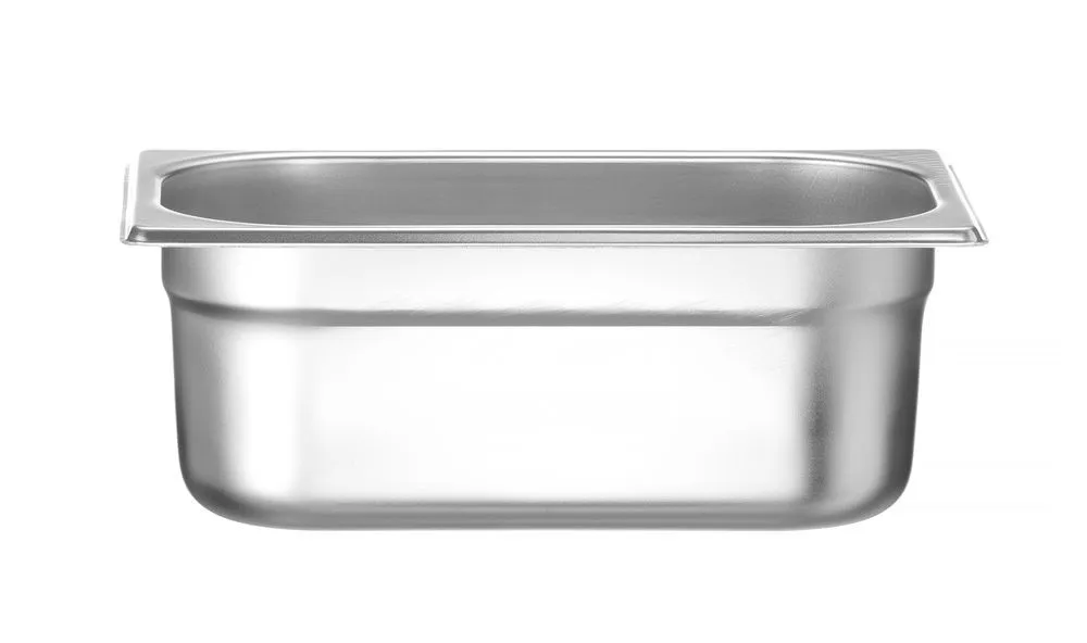 Bandeja Gastronorm GN 1/4 em Aço Inoxidável - Profundidade 100 mm - 2,8 L
