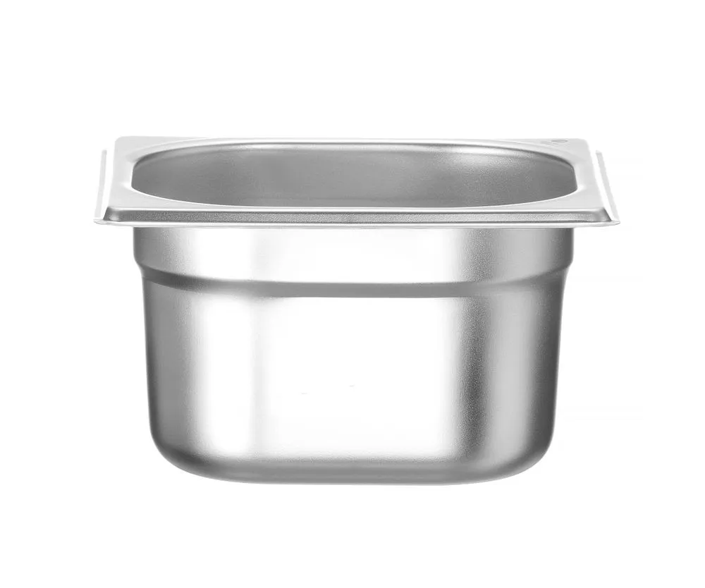 Cuba Gastronorm GN 1/6 em Aço Inox - Profundidade 100 mm - 1,6 L