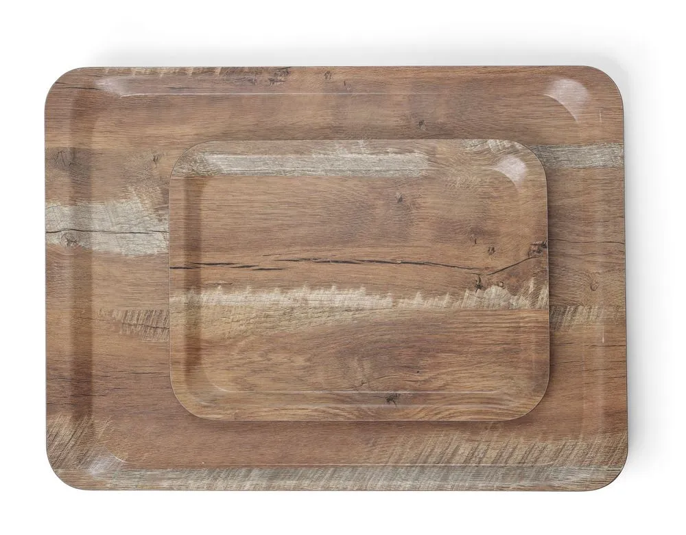 Tabuleiro de Serviço em Melamina Impresso Madeira - 350 x 240 mm