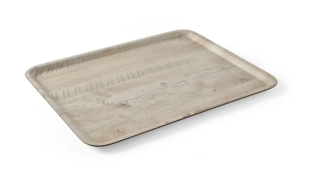 Tabuleiro de Serviço em Melamina Impresso Madeira Clara - 530 x 370 mm