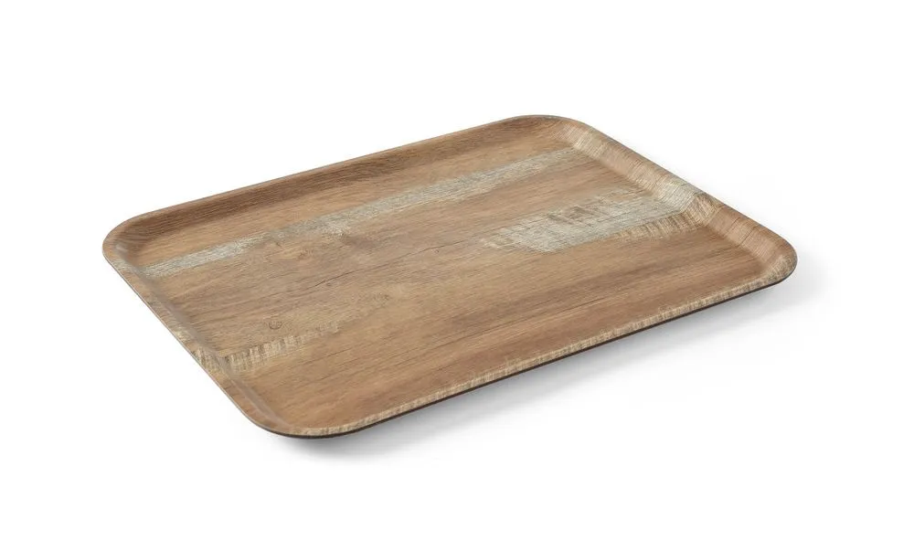 Tabuleiro de Serviço em Melamina Impresso Madeira - 530 x 370 mm